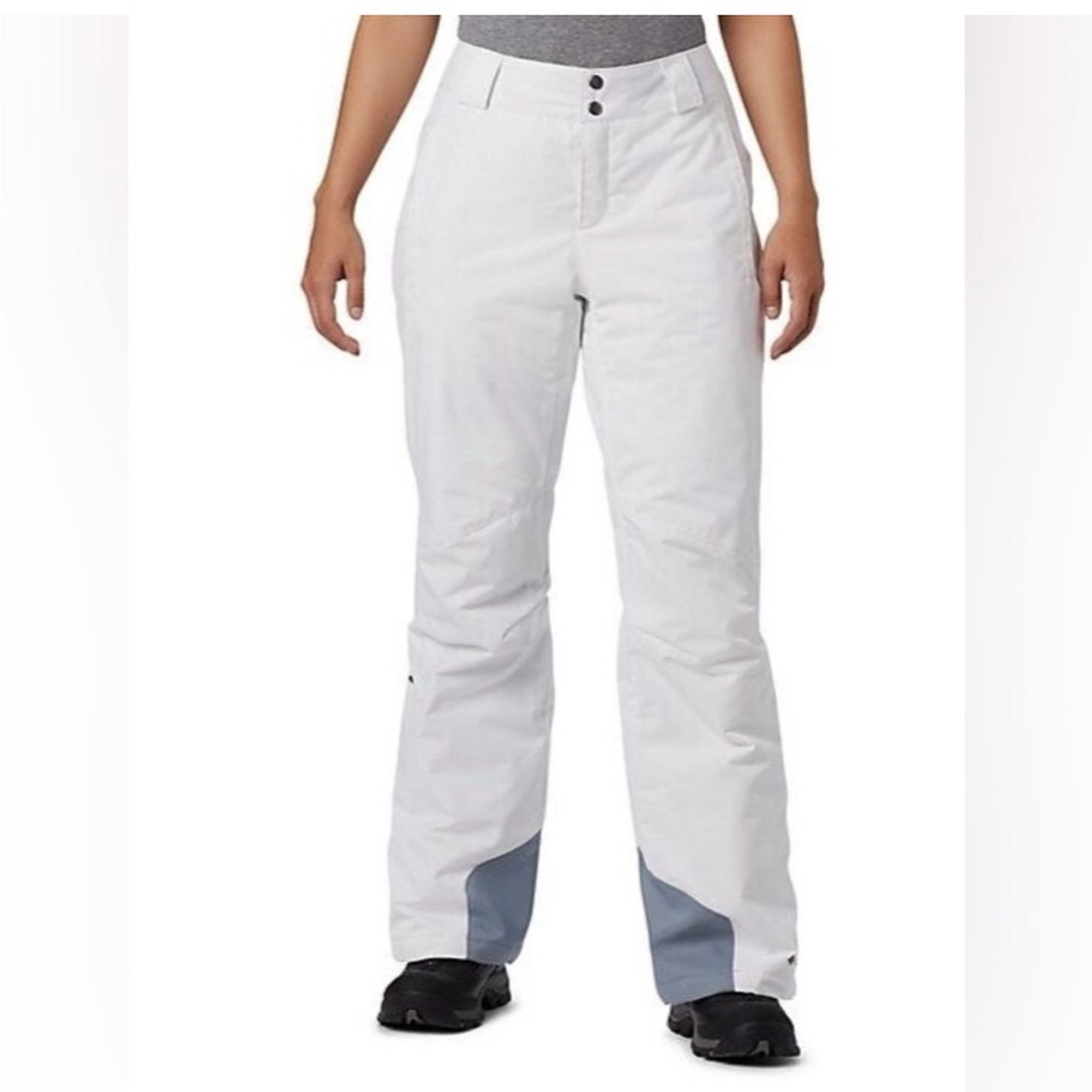Columbia Bugaboo Omni-Heat White Snow Ski Pants w Gray accents XXL worn 1x